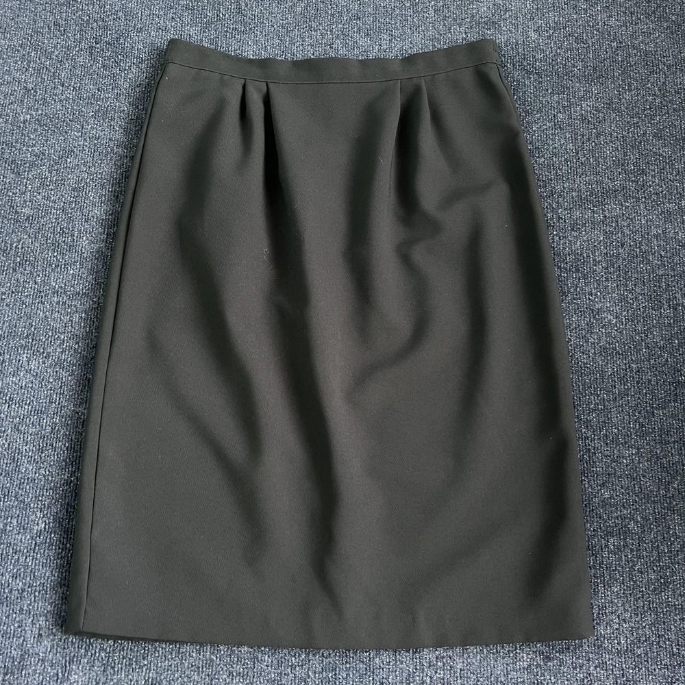 Vintage Black Pencil Skirt Womens 14 Knee Length Lined Workwear Office Made USA